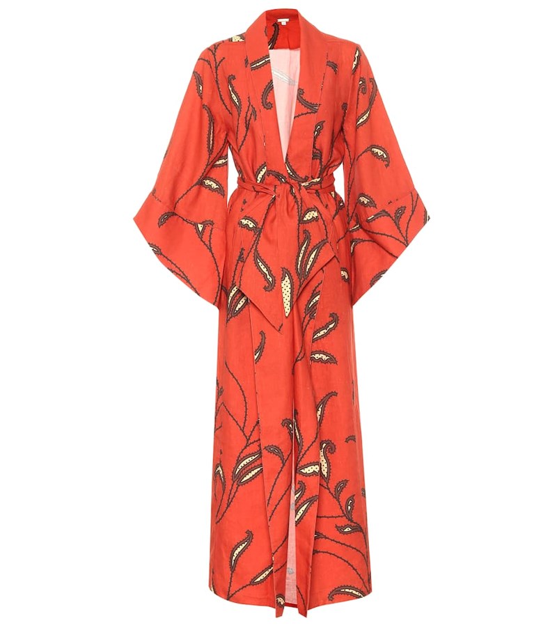 Λινό κιμονό με καμπάνα μανίκια Johanna Ortiz