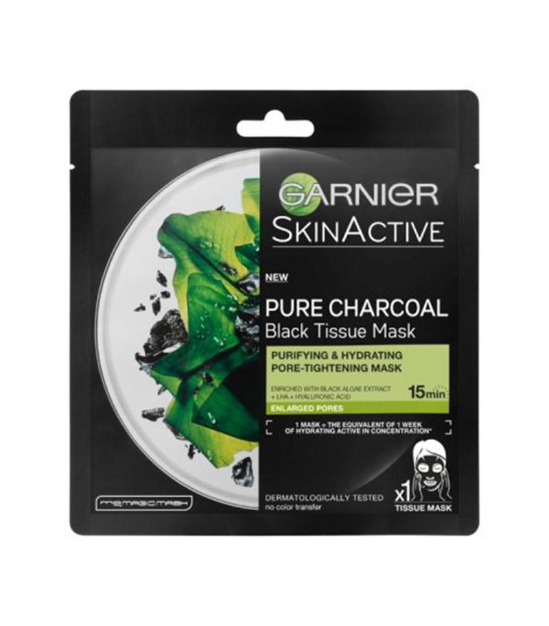 Sheet μάσκα Pure Charcoal Black Tissue Mask, της Garnier.