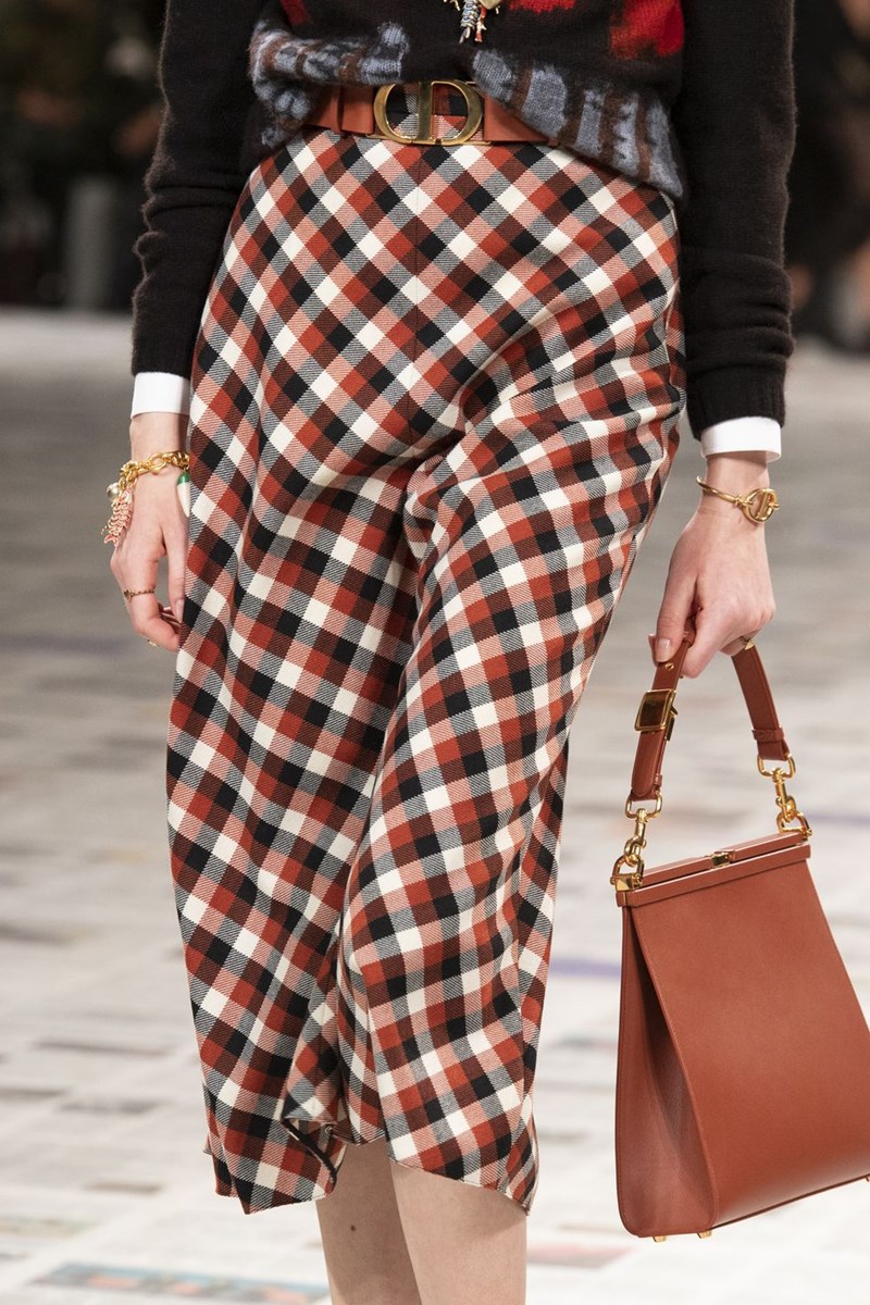 καρό midi φούστα