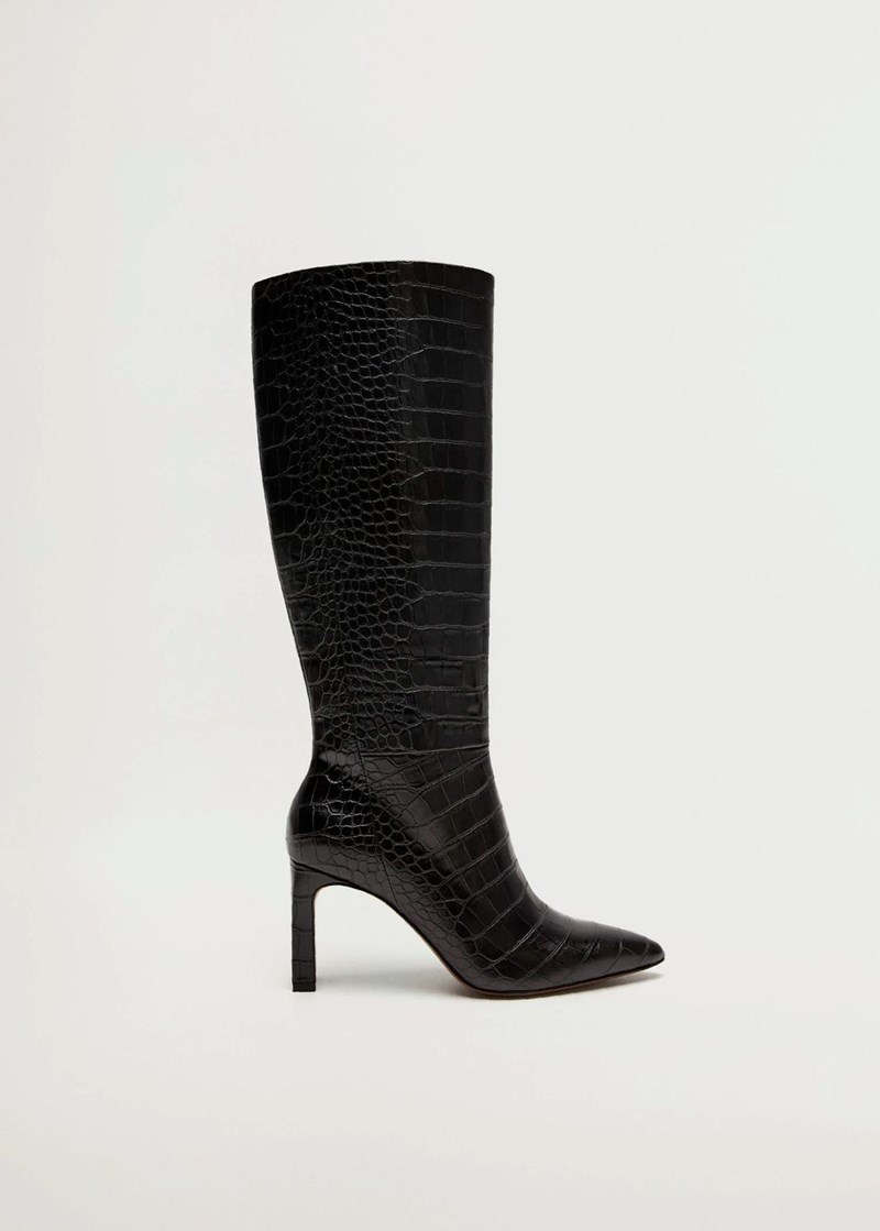 Ψηλοτάκουνη κροκό μπότα, Mango.