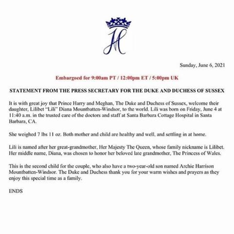 Meghan Markle & Πρίγκιπας Harry: Έγιναν γονείς για δεύτερη φορά - εικόνα 1