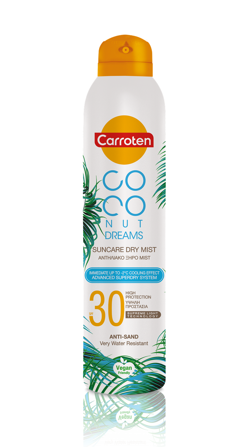 Ζήσε το καλοκαίρι σου με «αόρατη» αντηλιακή προστασία με τα νέα  Carroten Coconut Dreams Dry Mists - εικόνα 2