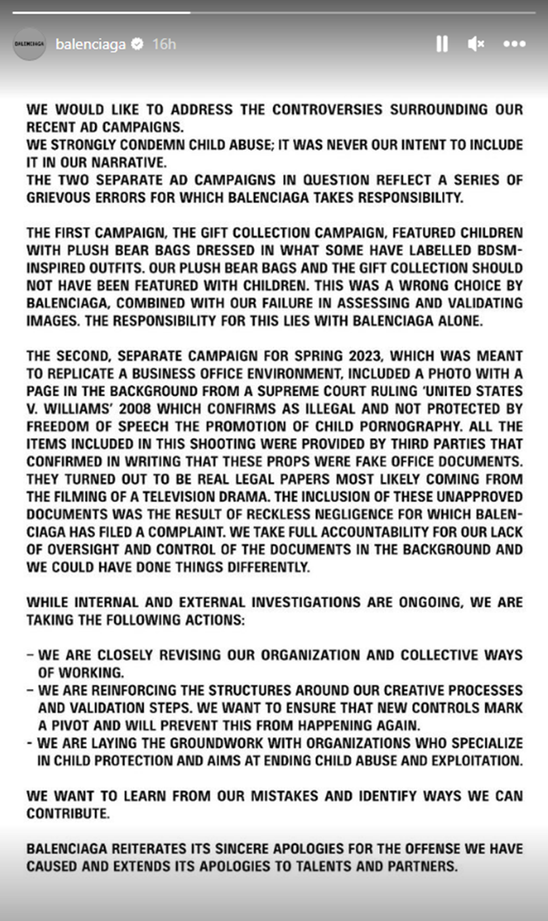 Balenciaga: Το χρονικό της "πτώσης" μετά από την επίμαχη καμπάνια με ανήλικα παιδιά - εικόνα 6