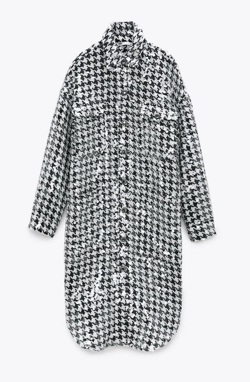 Μακρύ πουκάμισο πιε ντε πουλ, Zara.