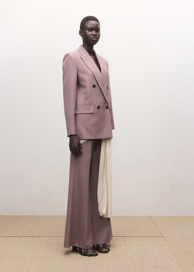 Παντελόνι κοστουμιού flare από μαλλί MANGO