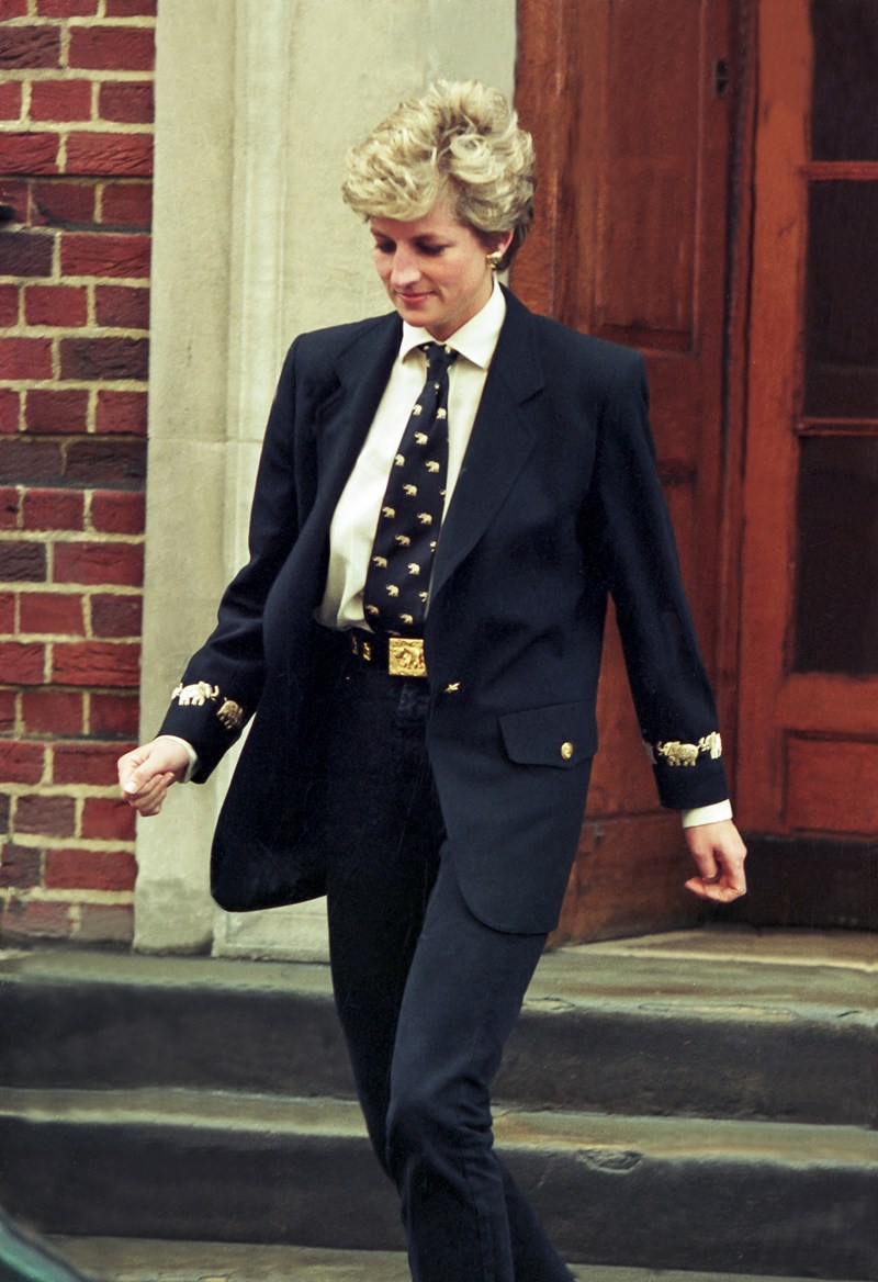 Diana, Princess of Wales visits her brother,Charles Althrop's new baby at St Marys Hospital, Paddington, in West London, on March 15, 1994, in London, United Kingdom.