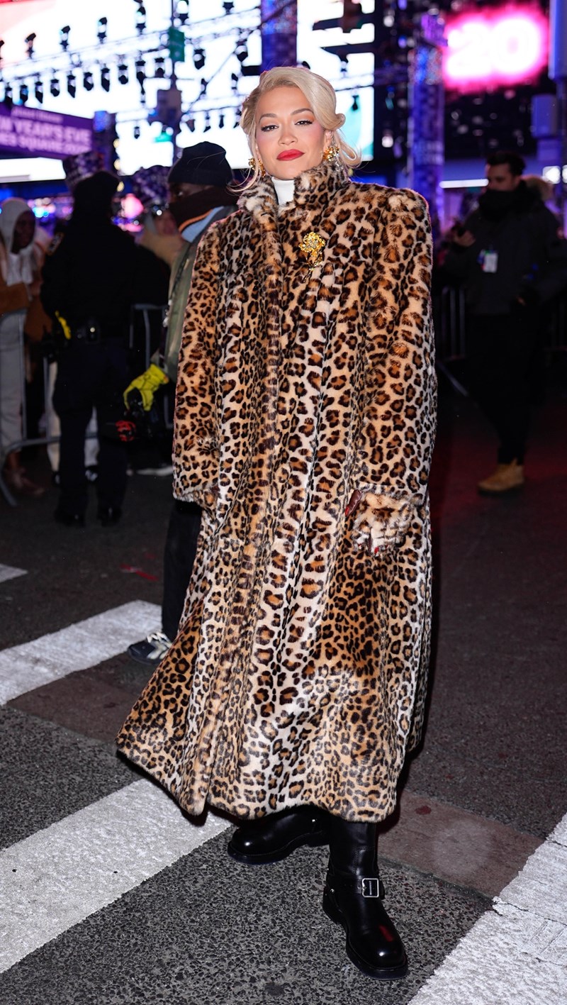 NEW YORK, NY - DECEMBER 31: Rita Ora is seen on December 31, 2025 at The New Year's Eve Celebration in Times Square in New York City.