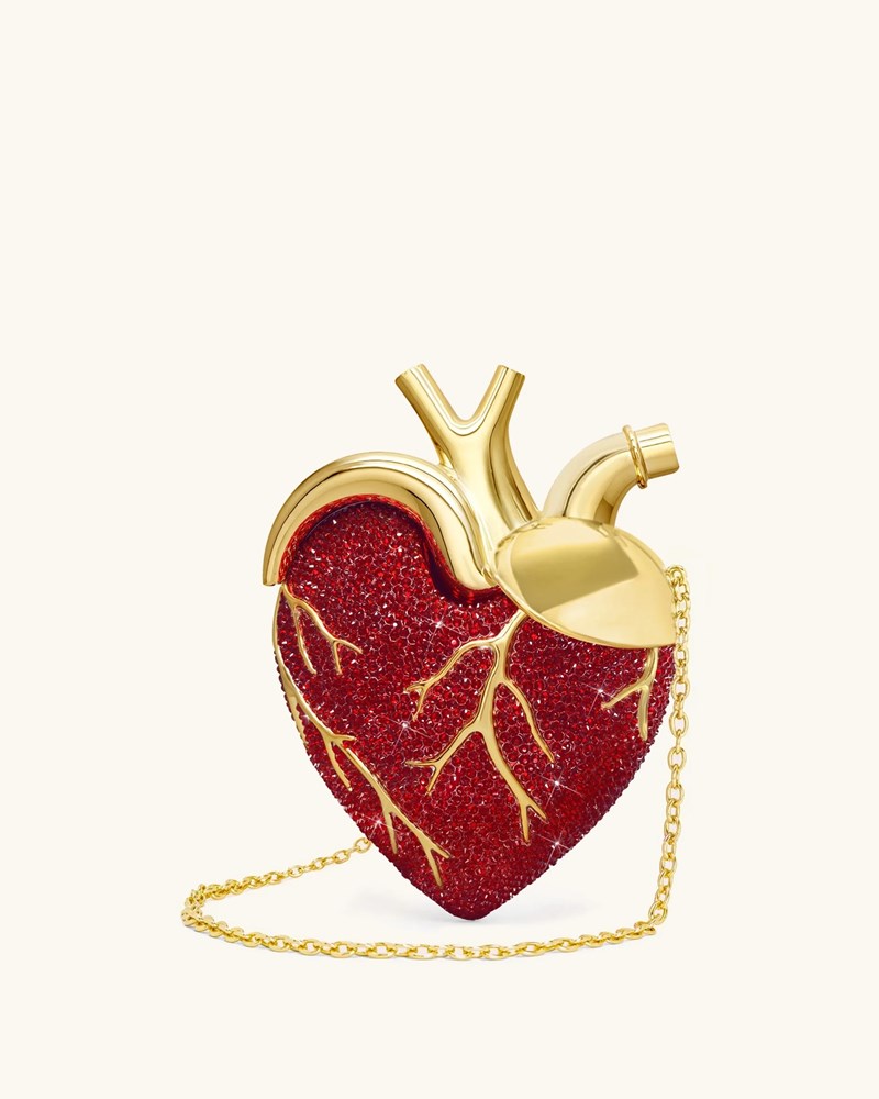 Maren Artificial Crystal Heart Shaped Bag - Red by JW PEI