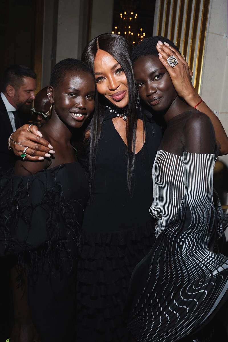 Naomi Campbell with Anok Yai and Adut Akech