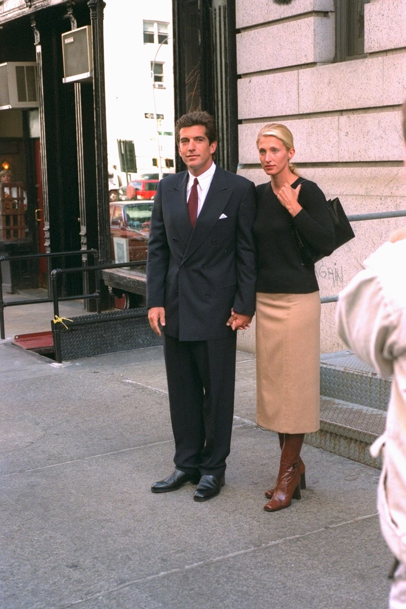 John F. Kennedy Jr. and bride Carolyn Bessette Kennedy, leave Manhattan apartment in TriBeCa.