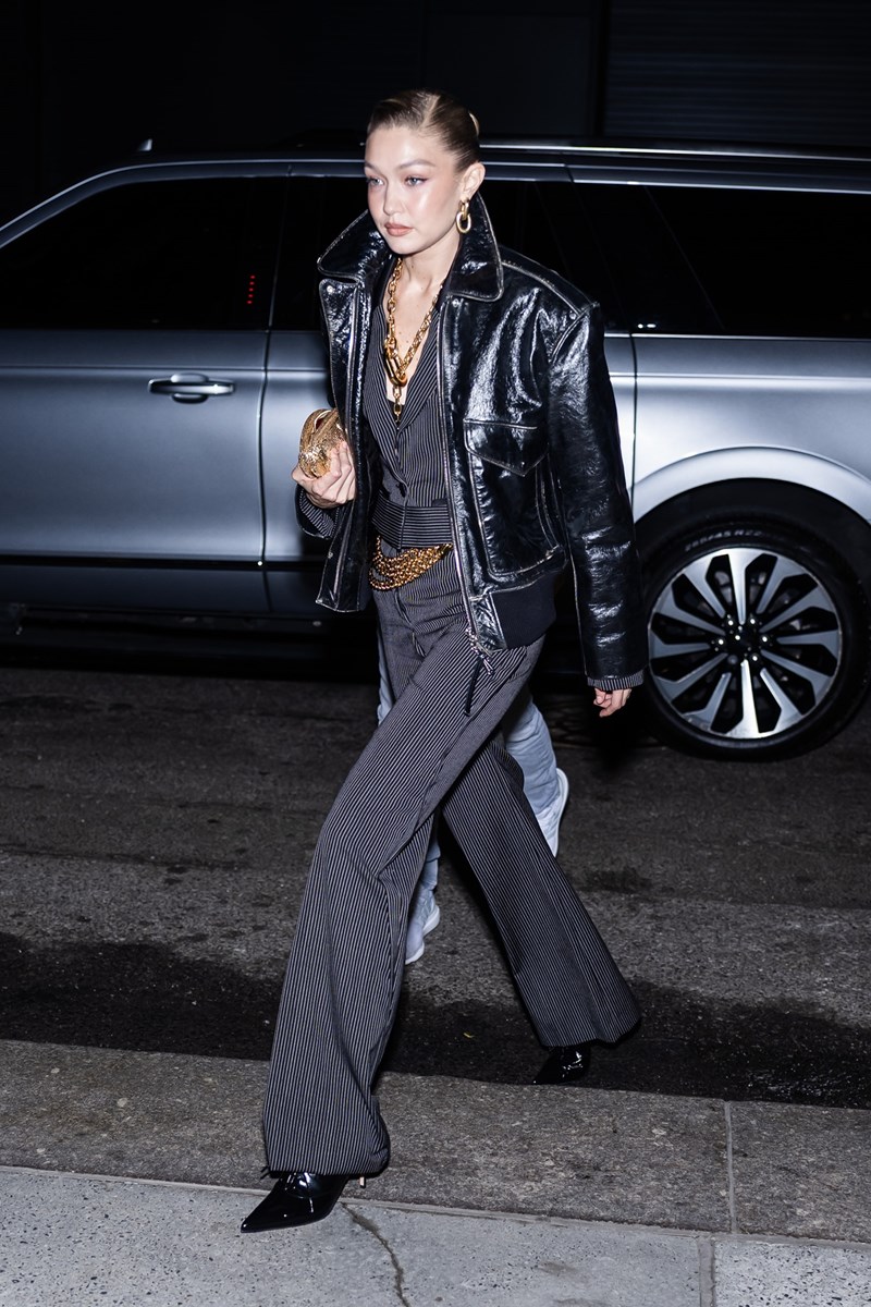 Gigi Hadid is seen in Madison Square Park on March 13, 2025 in New York City