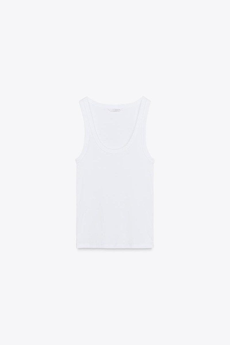 zara white tank top