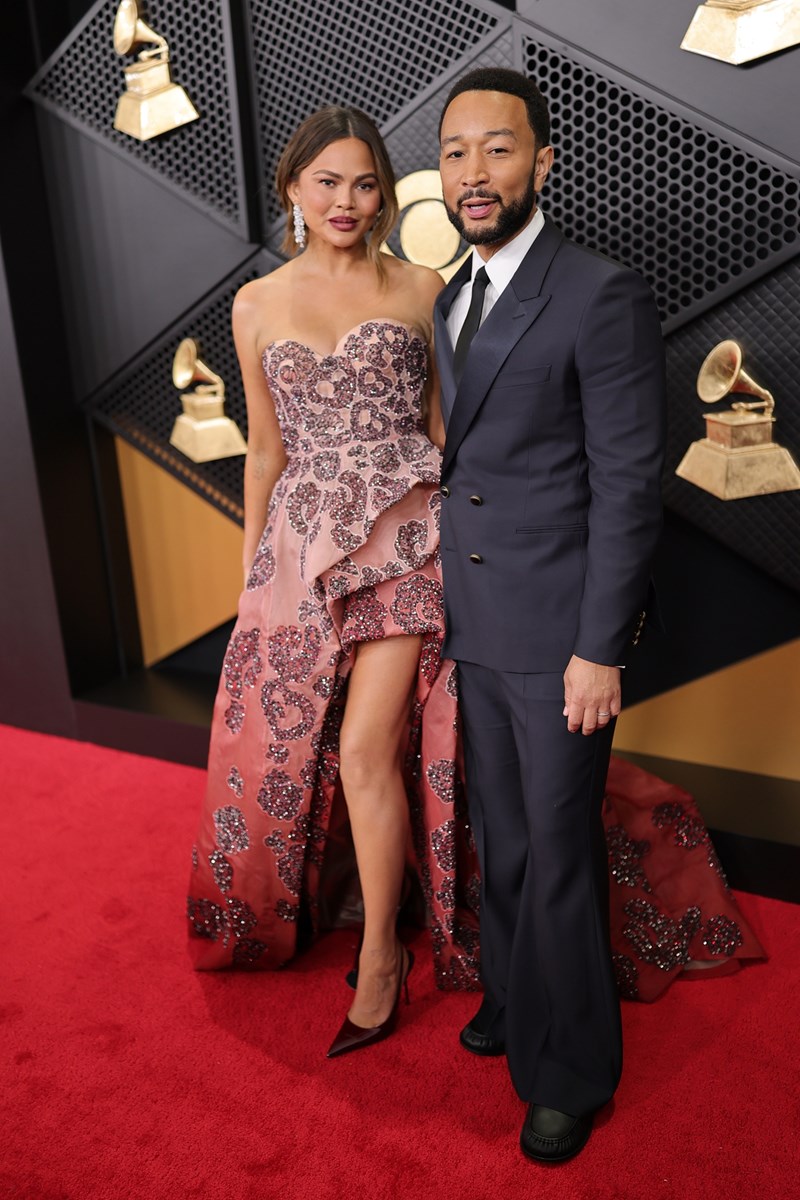 Chrissy Teigen and John Legend attend the 68th GRAMMY Awards on February 01, 2026 in Los Angeles, California.