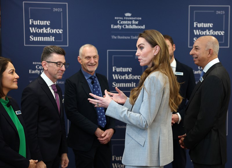 Britain's Catherine, Princess of Wales at The Future Workforce Summit, hosted by The Royal Foundation Business Taskforce for Early Childhood, on November 18, 2025 in London, England.