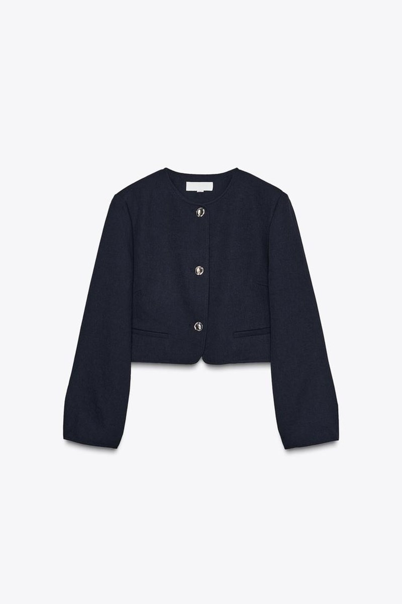 zara navy blue blazer.