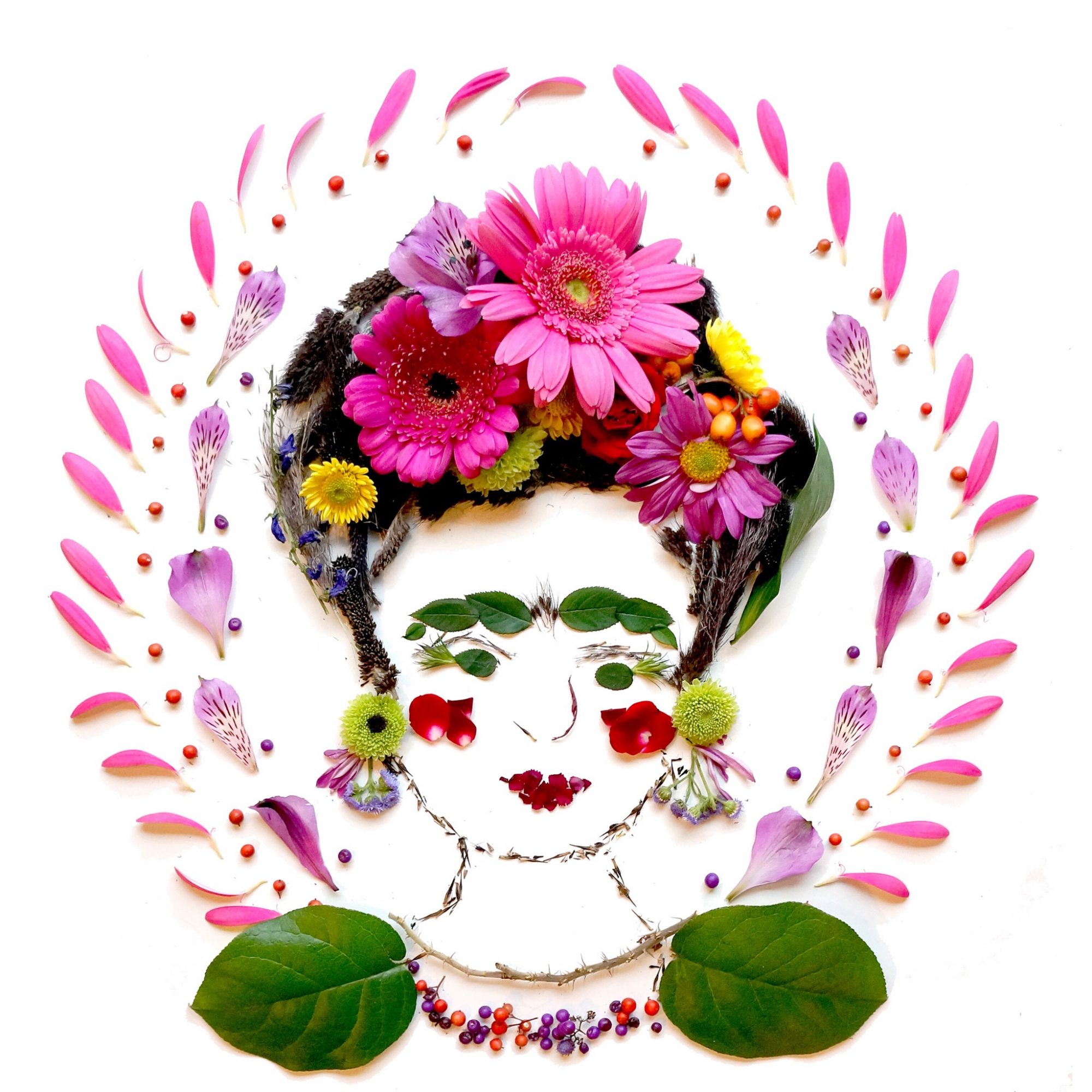 Η blogger που έφτιαξε ένα πορτραίτο της Φρίντα Κάλο από λουλούδια