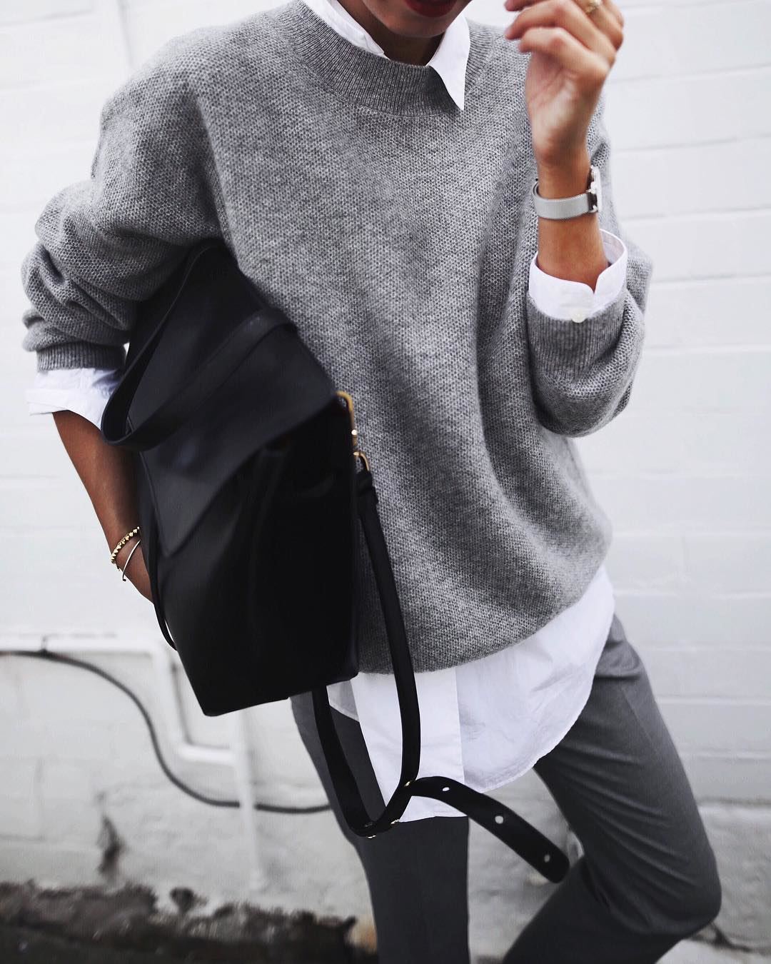 31 minimal look με πουλόβερ & φούτερ #StreetStyle