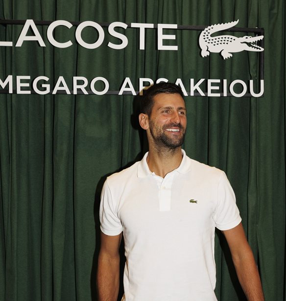 Ο Novak Djokovic στα εγκαίνια του νέου καταστήματος LACOSTE στο Μέγαρο Αρσακείου