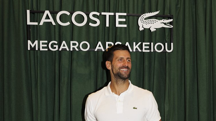 Ο Novak Djokovic στα εγκαίνια του νέου καταστήματος LACOSTE στο Μέγαρο Αρσακείου